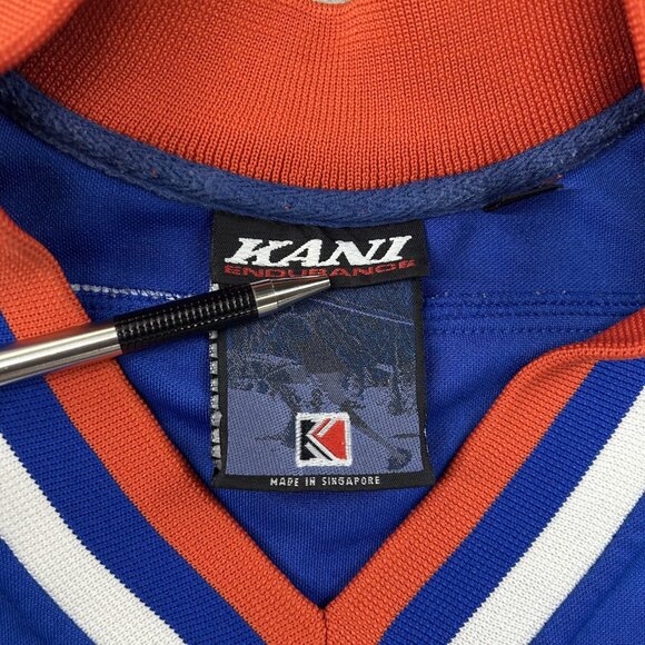 Vintage Kani Hockey Jersey Mens Large Blue Orange Hip Hop Throwback Rap Skate - Picture 4 of 16